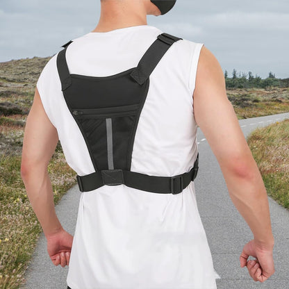 Sports Chest Bag: Adjustable and Breathable Phone Chest Bag for Running